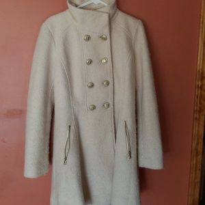 Wool long peacoat with polyester lining
